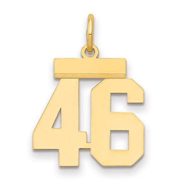 14k Yellow Gold, Athletic Collection, Small Polished Number...